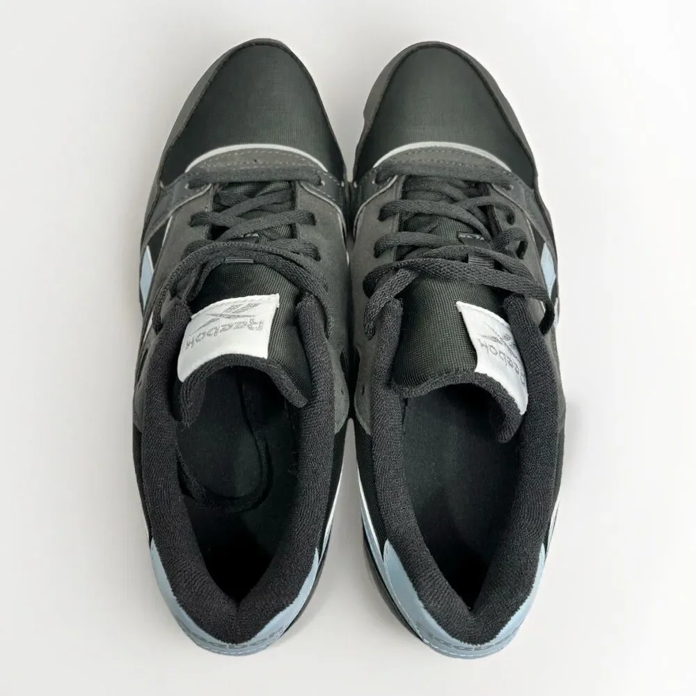 Reebok Classic Leather Women’s 8 Black Blue Retro Running Sneakers Casual